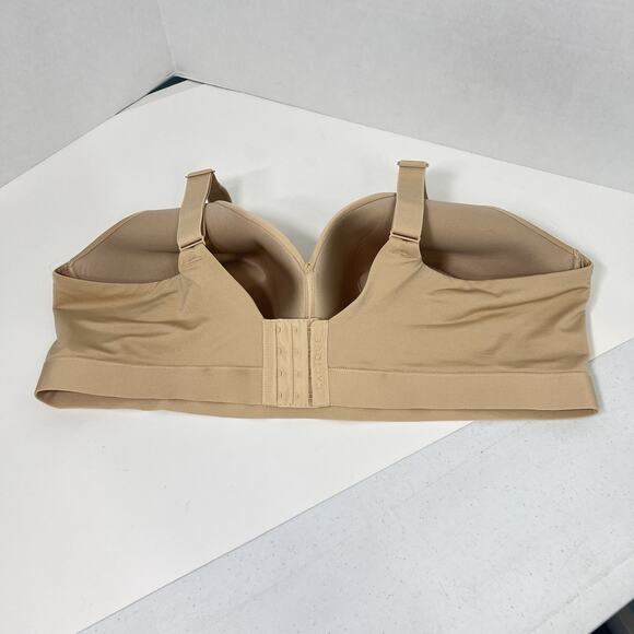Cacique Lightly Lined No Wire Bra Full Coverage Adjustable 46D Beige - Picture 4 of 8